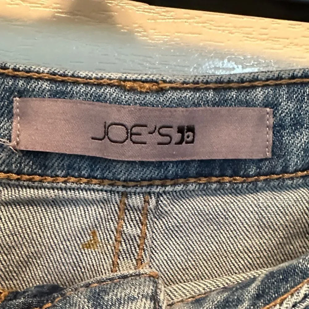 Joe's Jeans Light Blue Straight Leg Large Front Pockets Cropped Denim Size 26